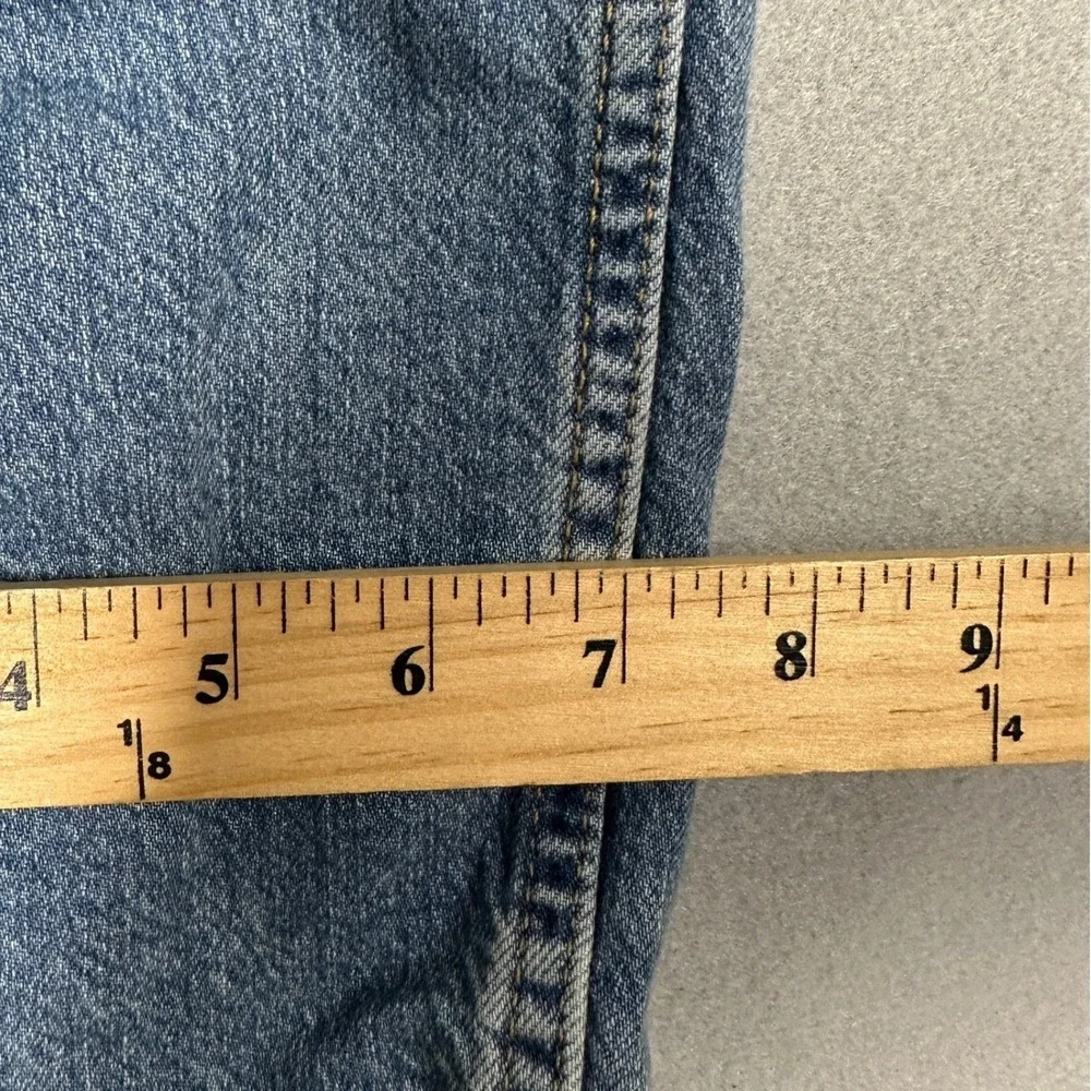 Levis 505 Jeans Men 34X34 Blue Regular Fit Straight Leg Distressed Stretch Denim